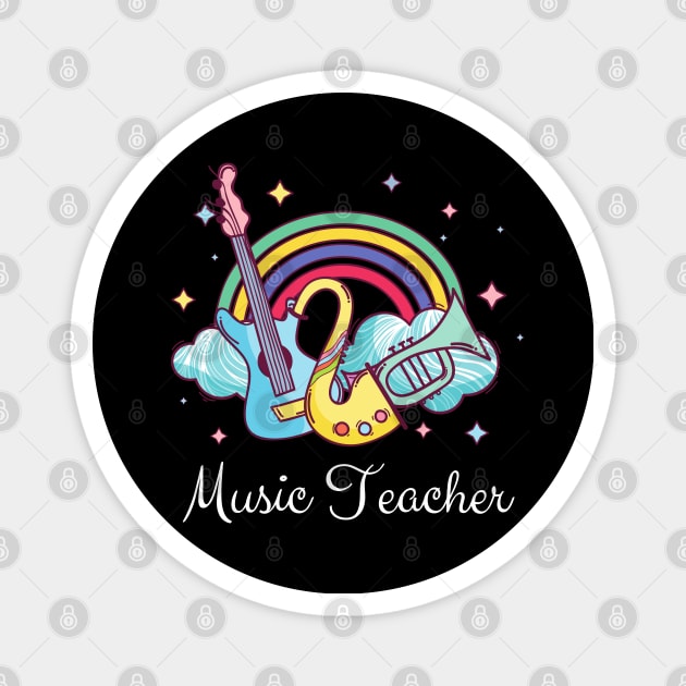 Music Teacher Cute boho Rainbow Magnet by JustBeSatisfied